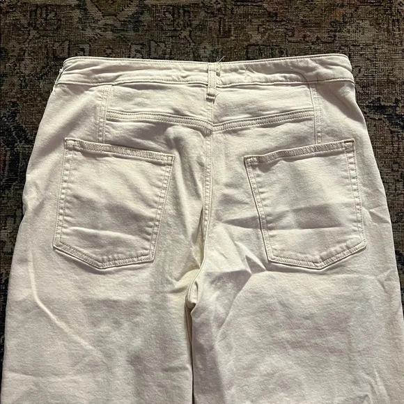 Anthropologie Pilcro Cuffed Crop High-Rise Wide-Leg Jeans Size 33 P Cream - Picture 12 of 15